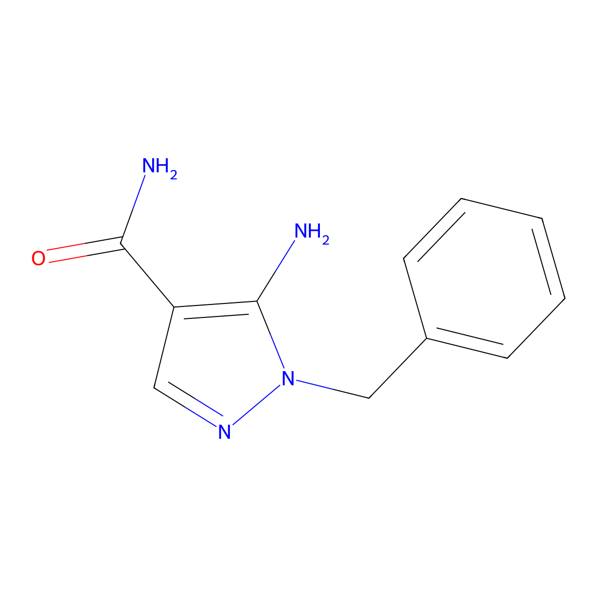 5-amino-1-benzyl-1H-pyrazole-4-carboxamide molecular structure, CAS 56156-22-0