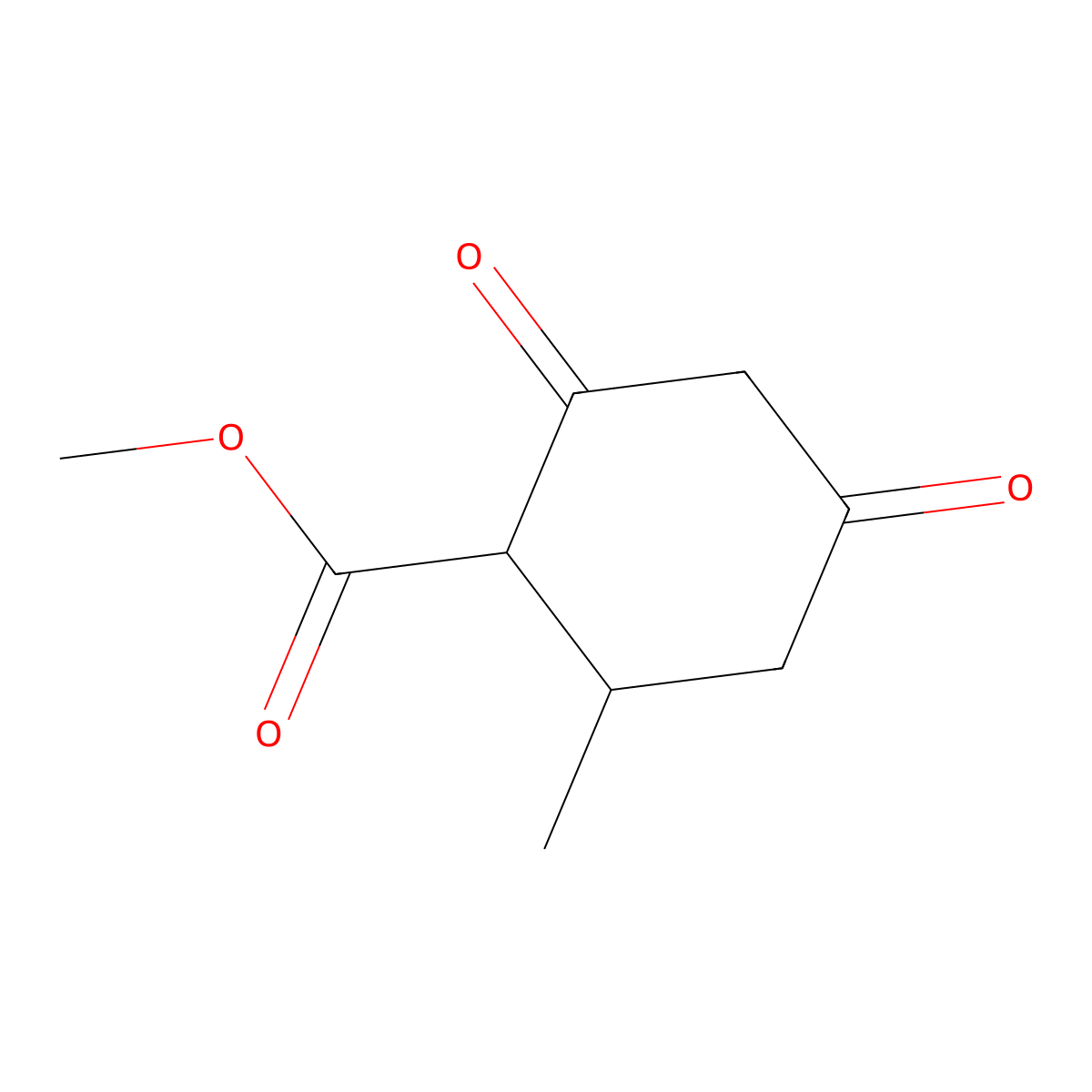 Methyl 6-methyl-2,4-cyclohexanedionecarboxylate molecular structure, CAS 56157-27-8