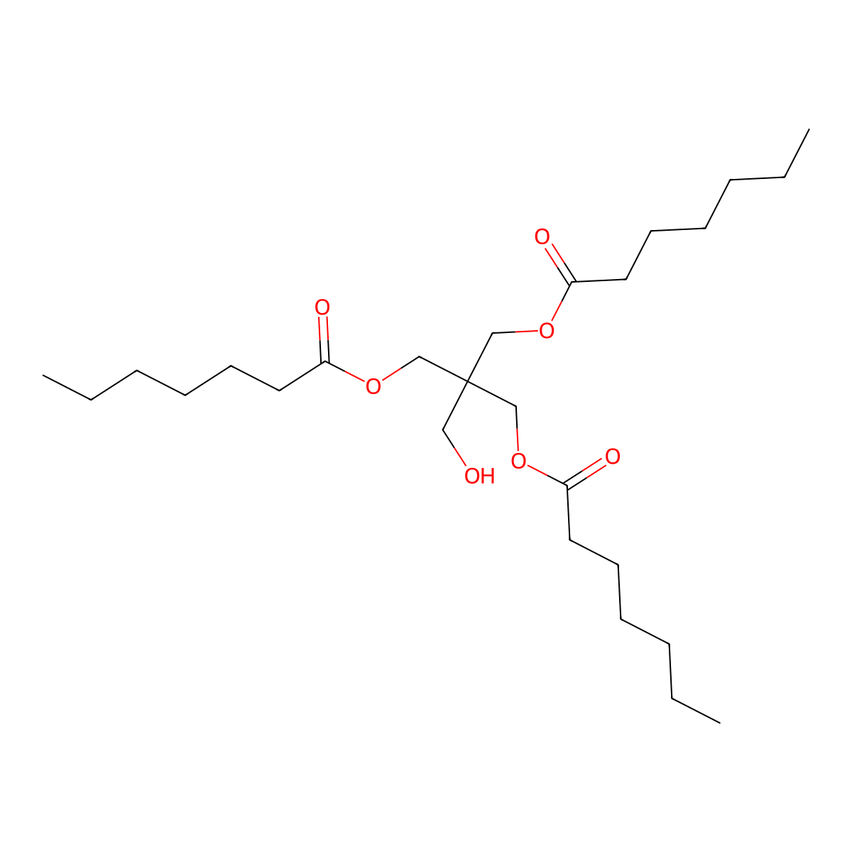 Pentaerythrityl triheptanoate molecular structure, CAS 56158-58-8