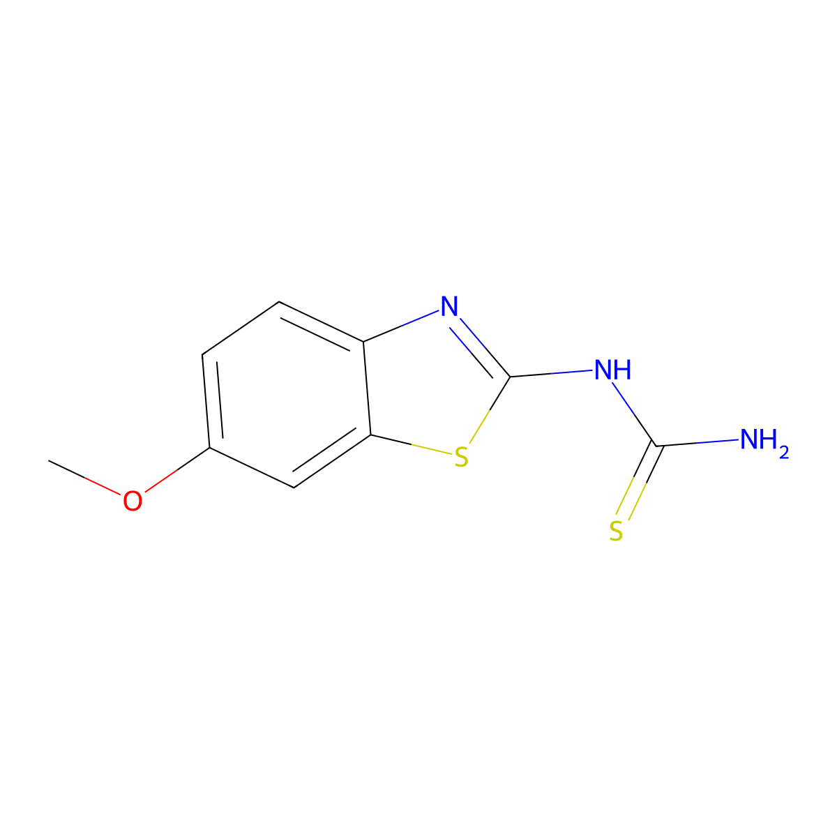 Thiourea, (6-methoxy-2-benzothiazolyl)- molecular structure, CAS 56159-93-4