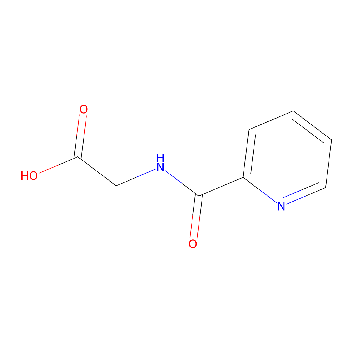 2-((Pyridin-2-yl)formamido)acetic acid molecular structure, CAS 5616-29-5