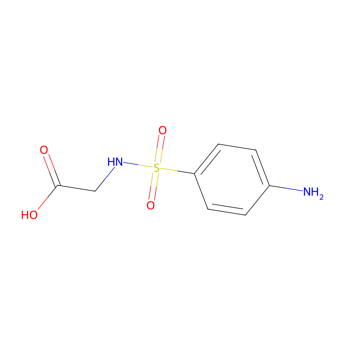 (4-Amino-benzenesulfonylamino)-acetic acid molecular structure, CAS 5616-30-8