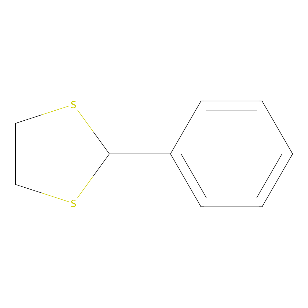 2-Phenyl-1,3-dithiolane molecular structure, CAS 5616-55-7