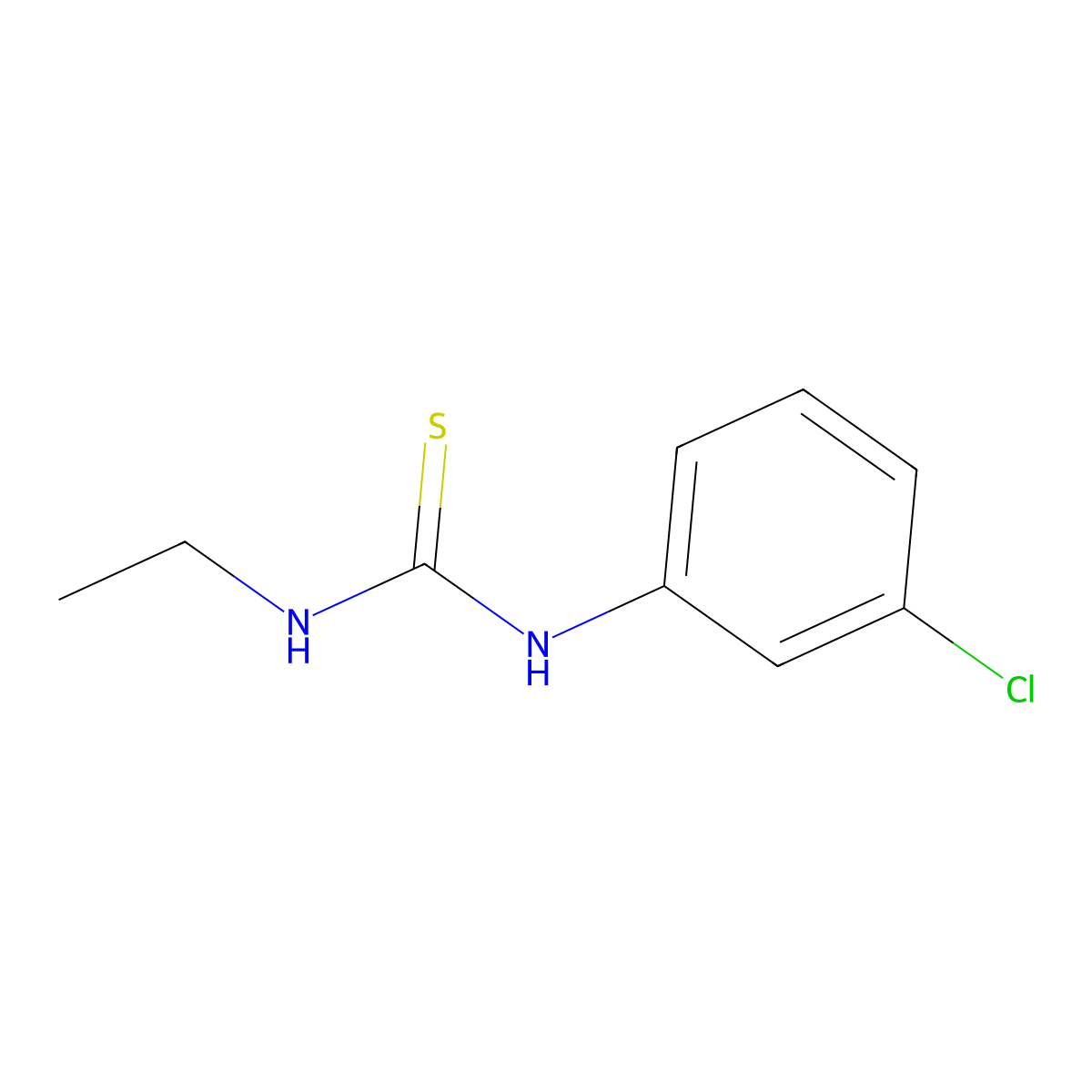 1-(3-Chlorophenyl)-3-ethylthiourea molecular structure, CAS 5616-57-9