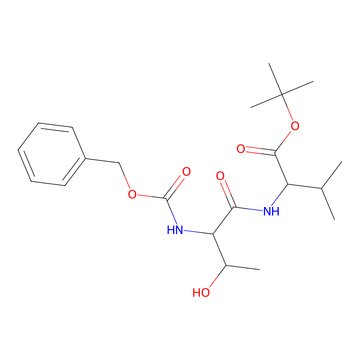Tert-butyl 2-[[3-hydroxy-2-(phenylmethoxycarbonylamino)butanoyl]amino]-3-methylbutanoate molecular structure, CAS 5616-77-3