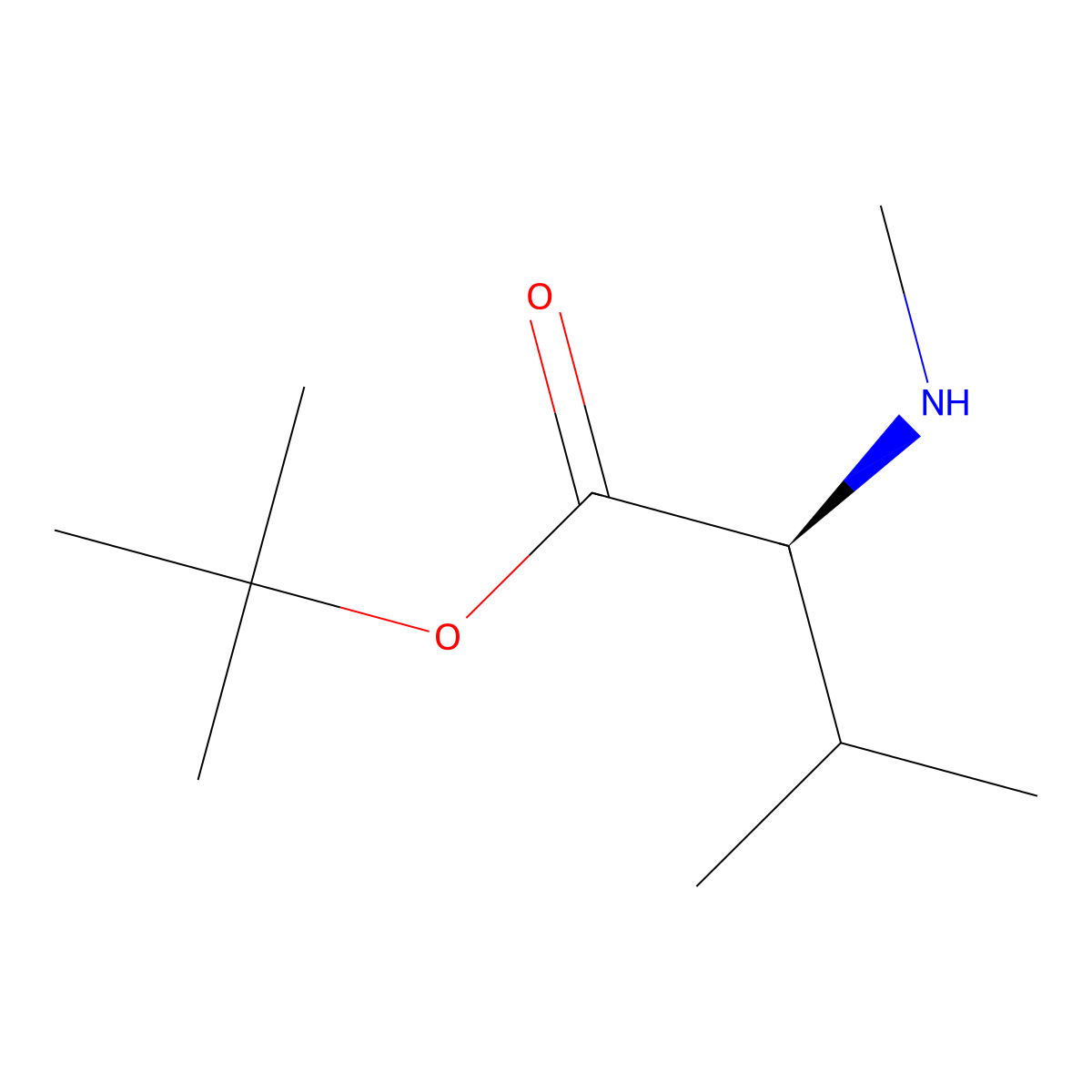 tert-butyl (2S)-3-methyl-2-(methylamino)butanoate molecular structure, CAS 5616-87-5