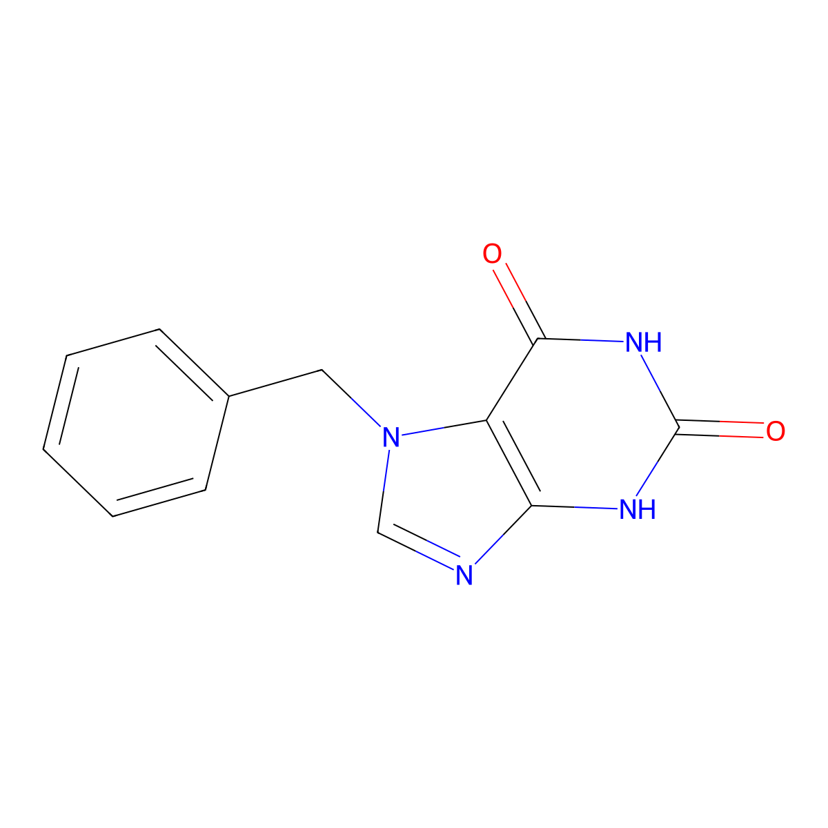 7-Benzyl-1H-purine-2,6(3H,7H)-dione molecular structure, CAS 56160-64-6