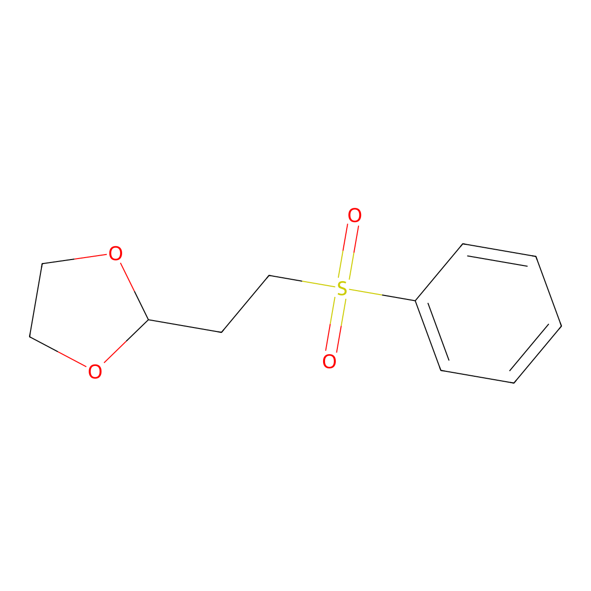 1,3-Dioxolane, 2-[2-(phenylsulfonyl)ethyl]- molecular structure, CAS 56161-51-4