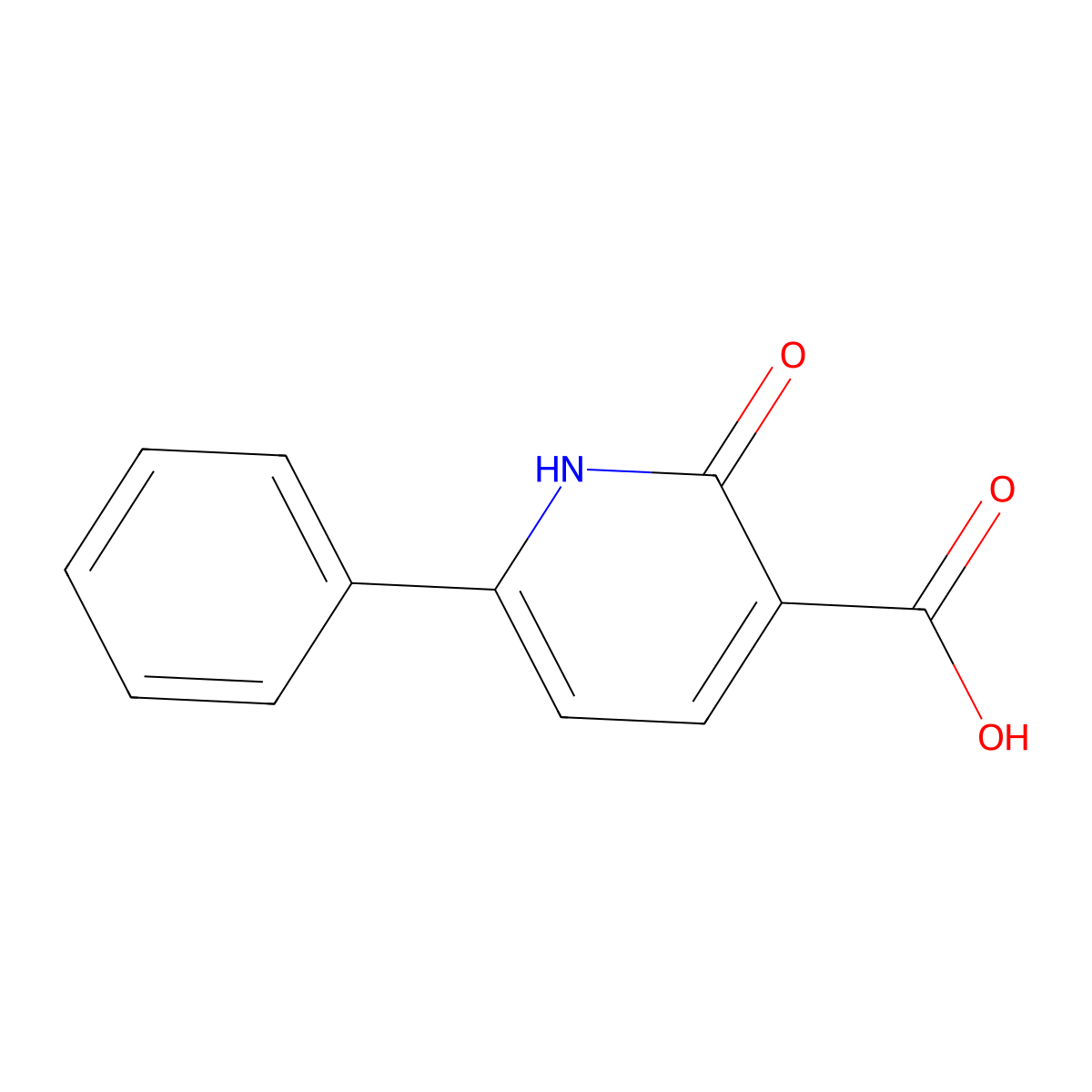 2-Oxo-6-phenyl-1,2-dihydropyridine-3-carboxylic acid molecular structure, CAS 56162-63-1