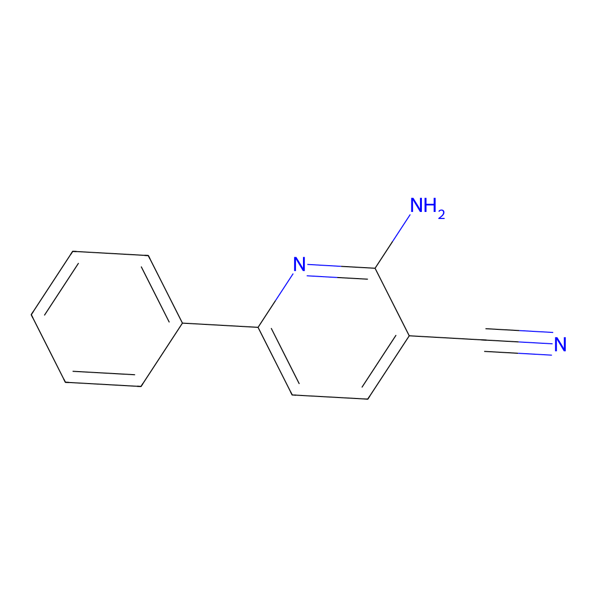2-Amino-6-phenylnicotinonitrile molecular structure, CAS 56162-65-3
