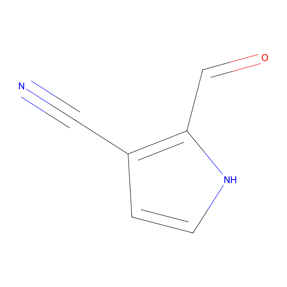 2-Formyl-1H-pyrrole-3-carbonitrile molecular structure, CAS 56164-43-3