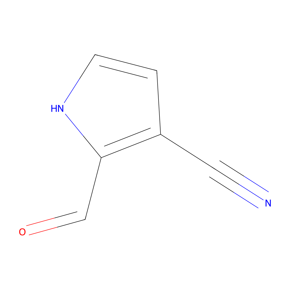 2-Formyl-1H-pyrrole-3-carbonitrile molecular structure, CAS 56164-43-3