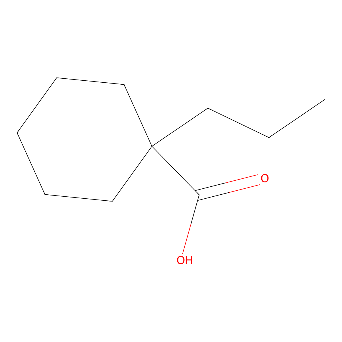 1-Propylcyclohexane-1-carboxylic acid molecular structure, CAS 56164-66-0