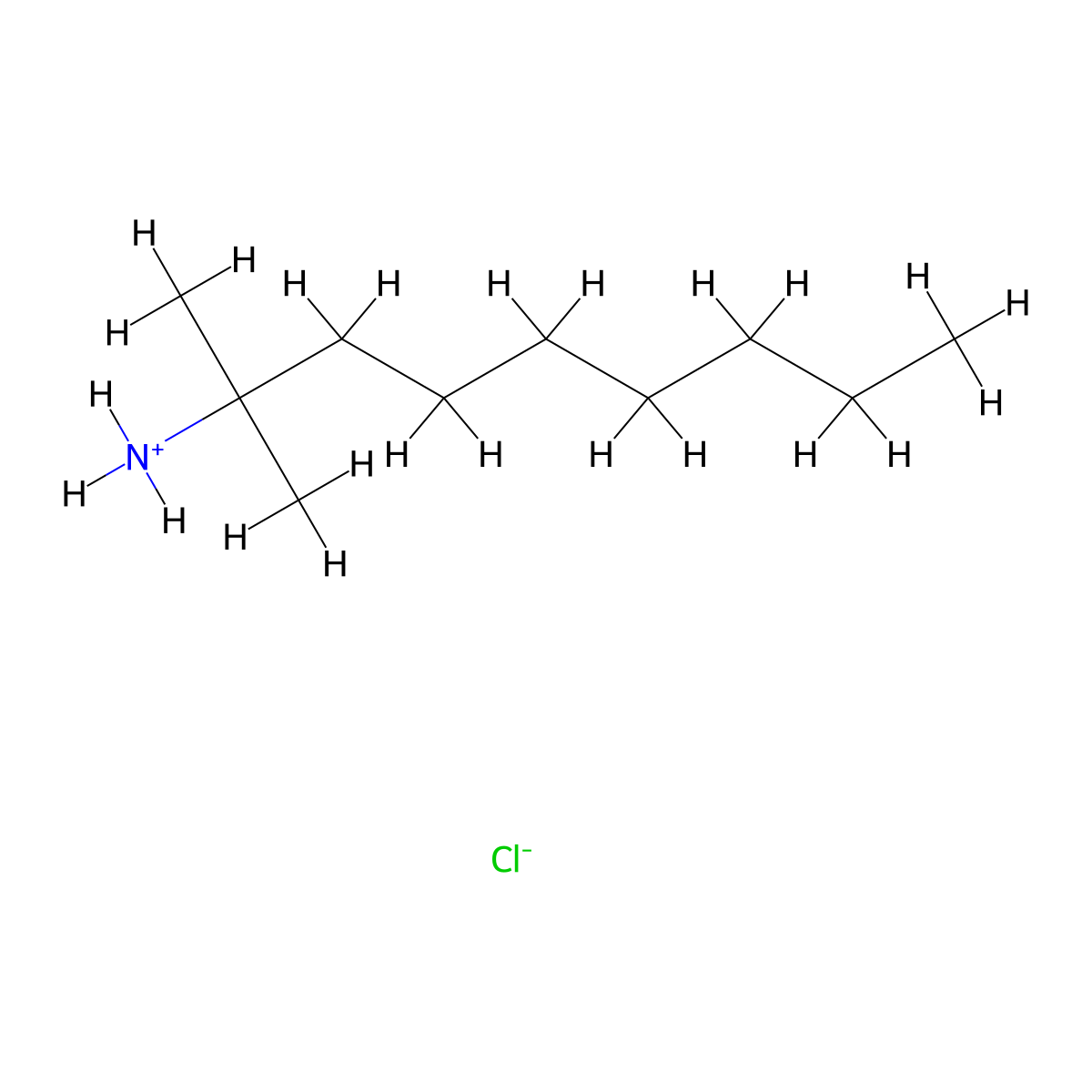 2-Methylnonan-2-amine--hydrogen chloride (1/1) molecular structure, CAS 56165-51-6