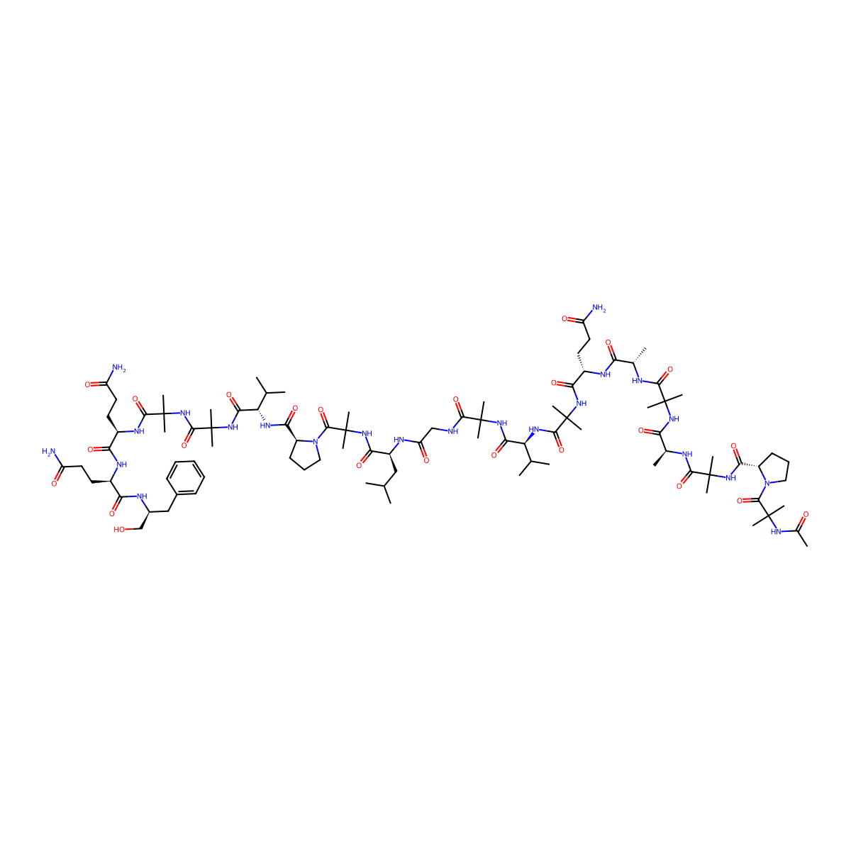 AlaMethicin F, AlaMethicin Rf 50, Atroviridin A, 18-L-GlutaMine-alaMethicin I molecular structure, CAS 56165-93-6