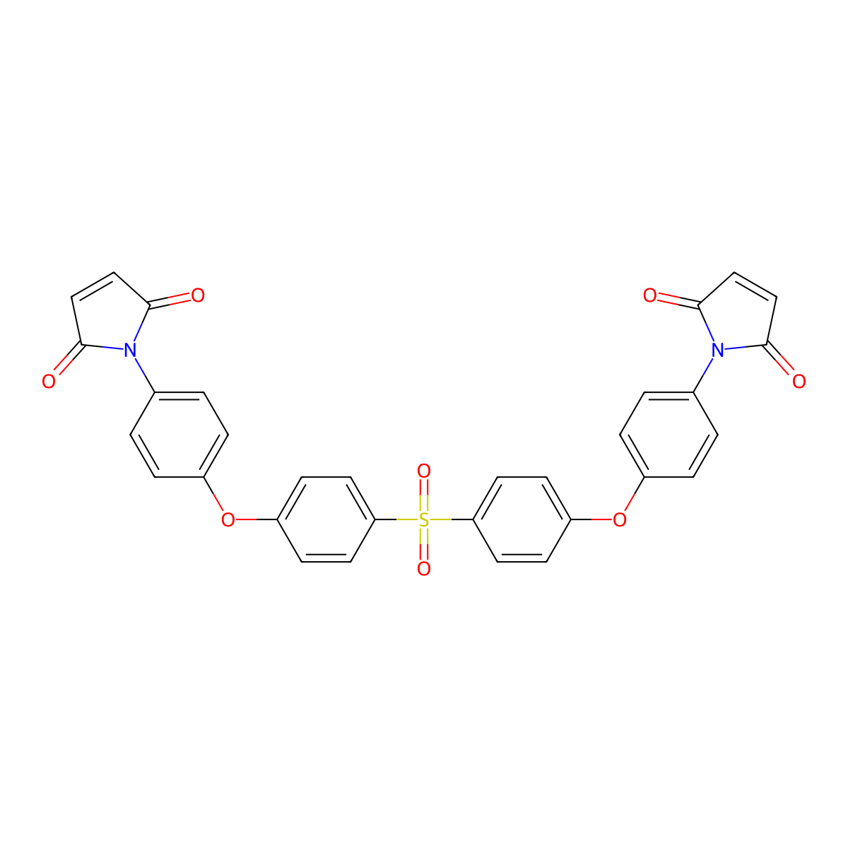 1,1'-(((Sulfonylbis(4,1-phenylene))bis(oxy))bis(4,1-phenylene))bis(1H-pyrrole-2,5-dione) molecular structure, CAS 56166-52-0