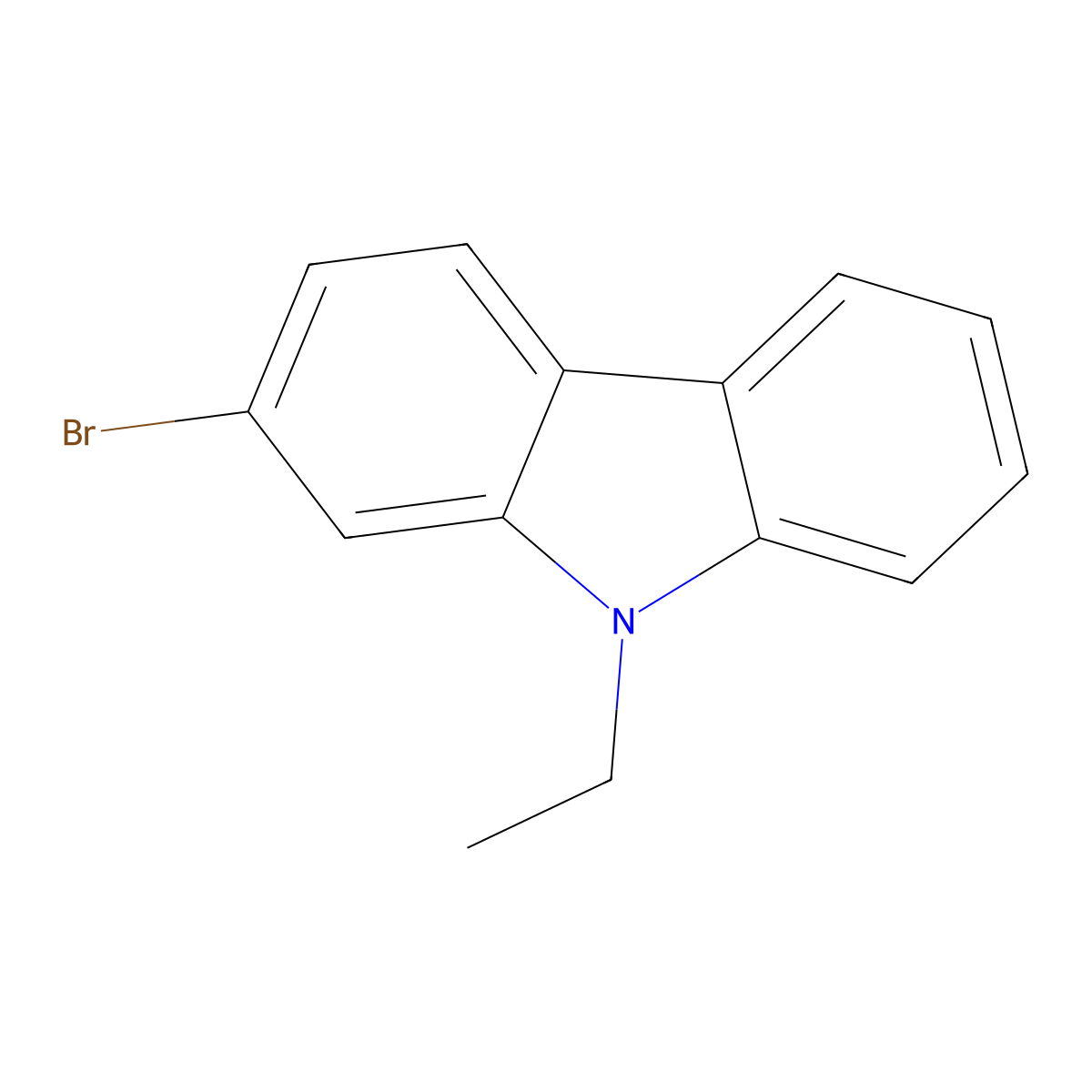 2-bromo-9-ethyl-9H-carbazole molecular structure, CAS 56166-63-3
