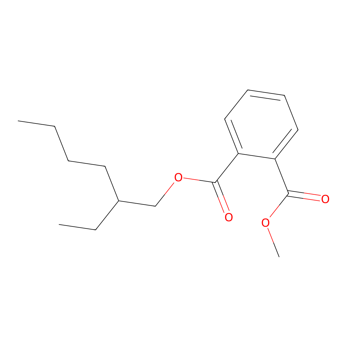 Methyl 2-ethylhexyl phthalate molecular structure, CAS 56166-83-7