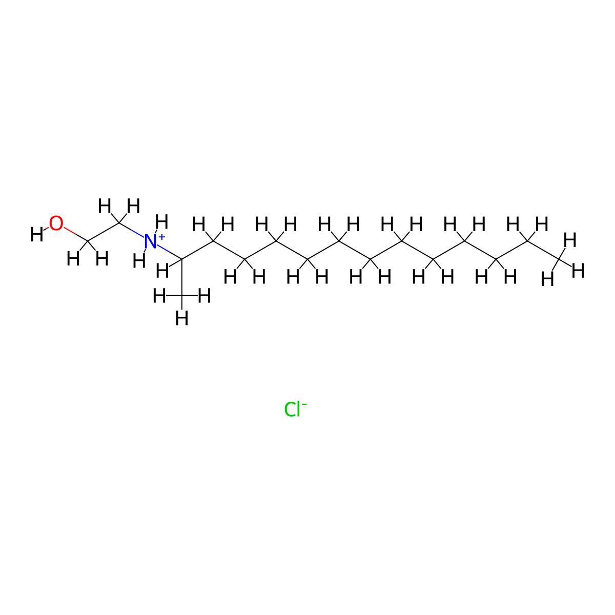 Ethanol, 2-((1-methyltridecyl)amino)-, hydrochloride molecular structure, CAS 56167-07-8