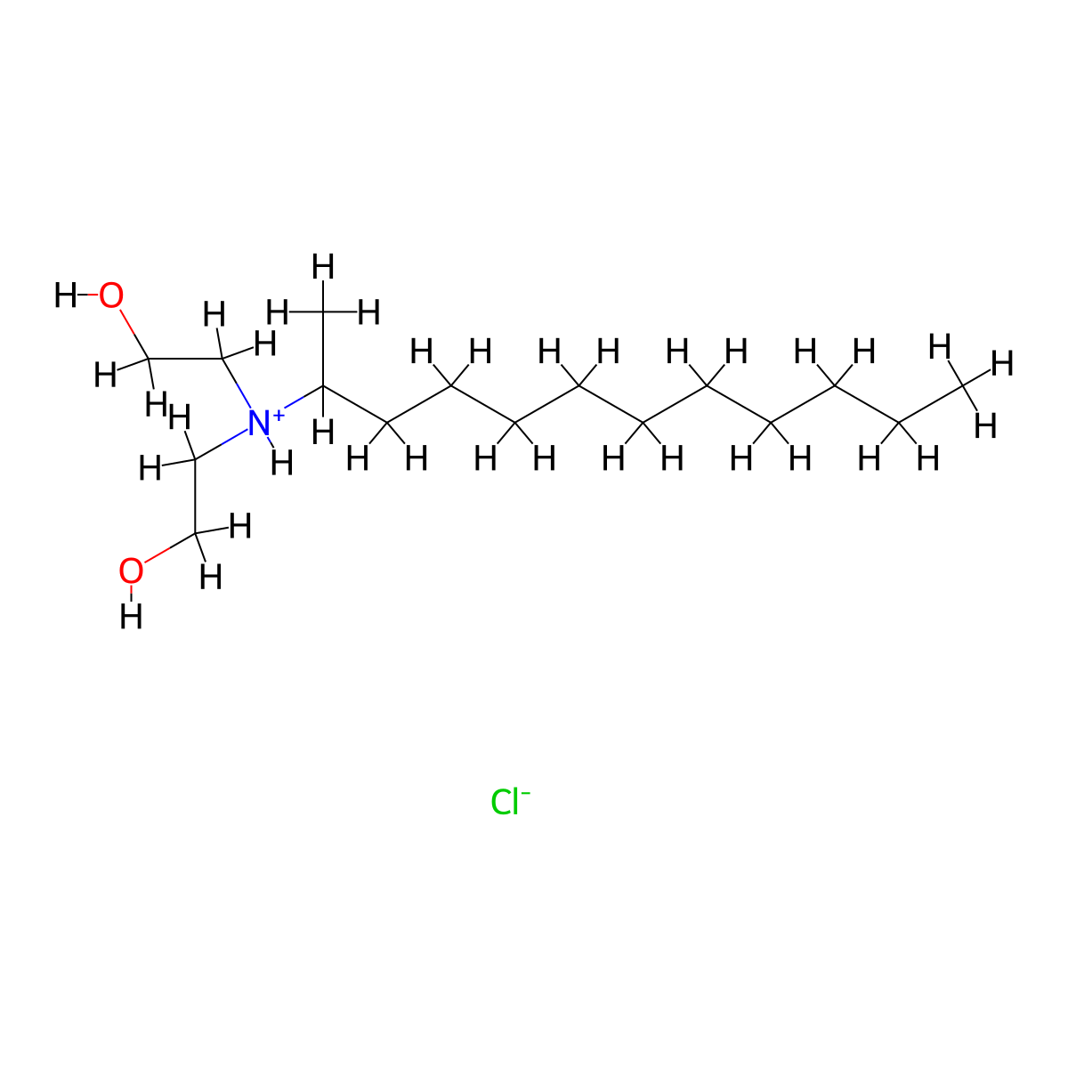 Ethanol, 2,2'-((1-methylundecyl)imino)bis-, hydrochloride molecular structure, CAS 56167-09-0