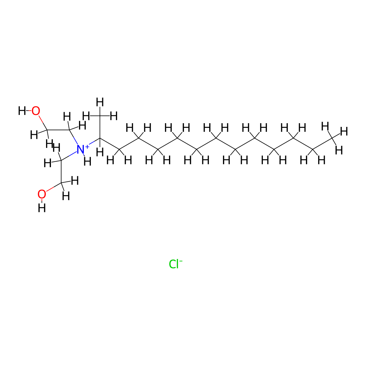 Ethanol, 2,2'-((1-methyltridecyl)imino)bis-, hydrochloride molecular structure, CAS 56167-12-5