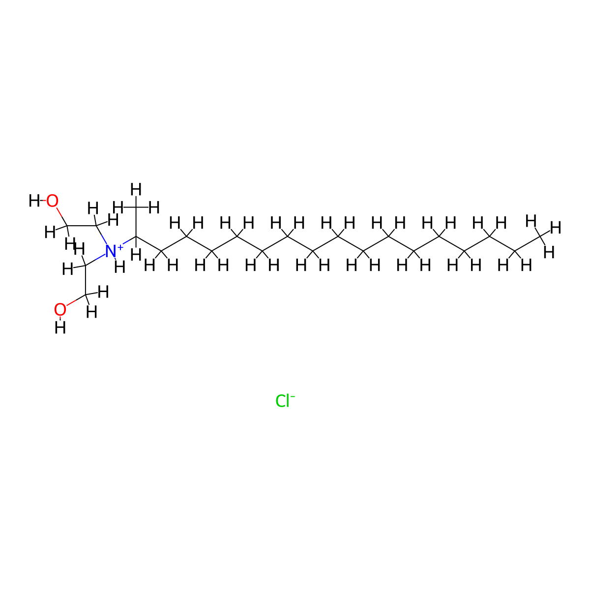 Ethanol, 2,2'-((1-methylheptadecyl)imino)bis-, hydrochloride molecular structure, CAS 56167-14-7