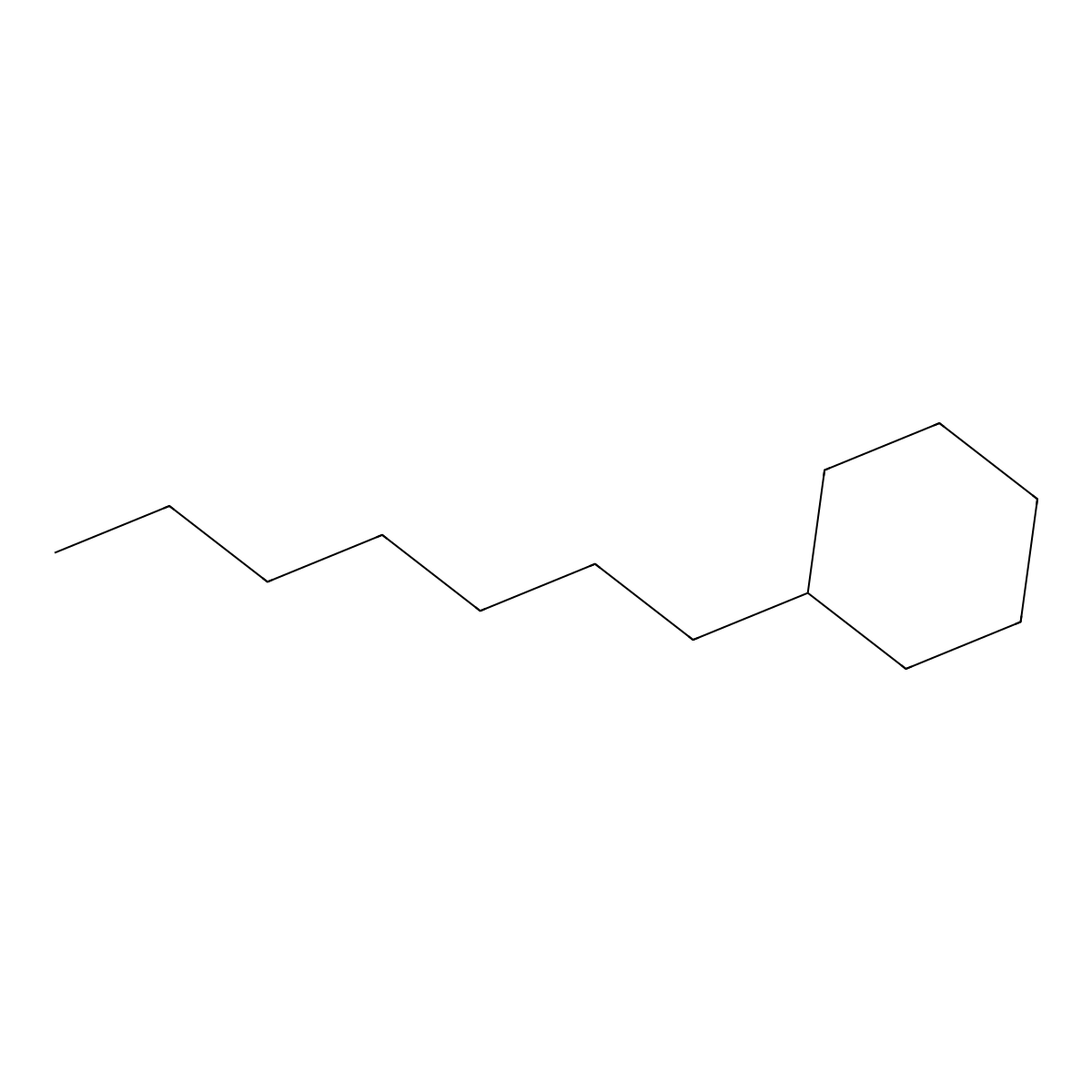 Heptylcyclohexane molecular structure, CAS 5617-41-4