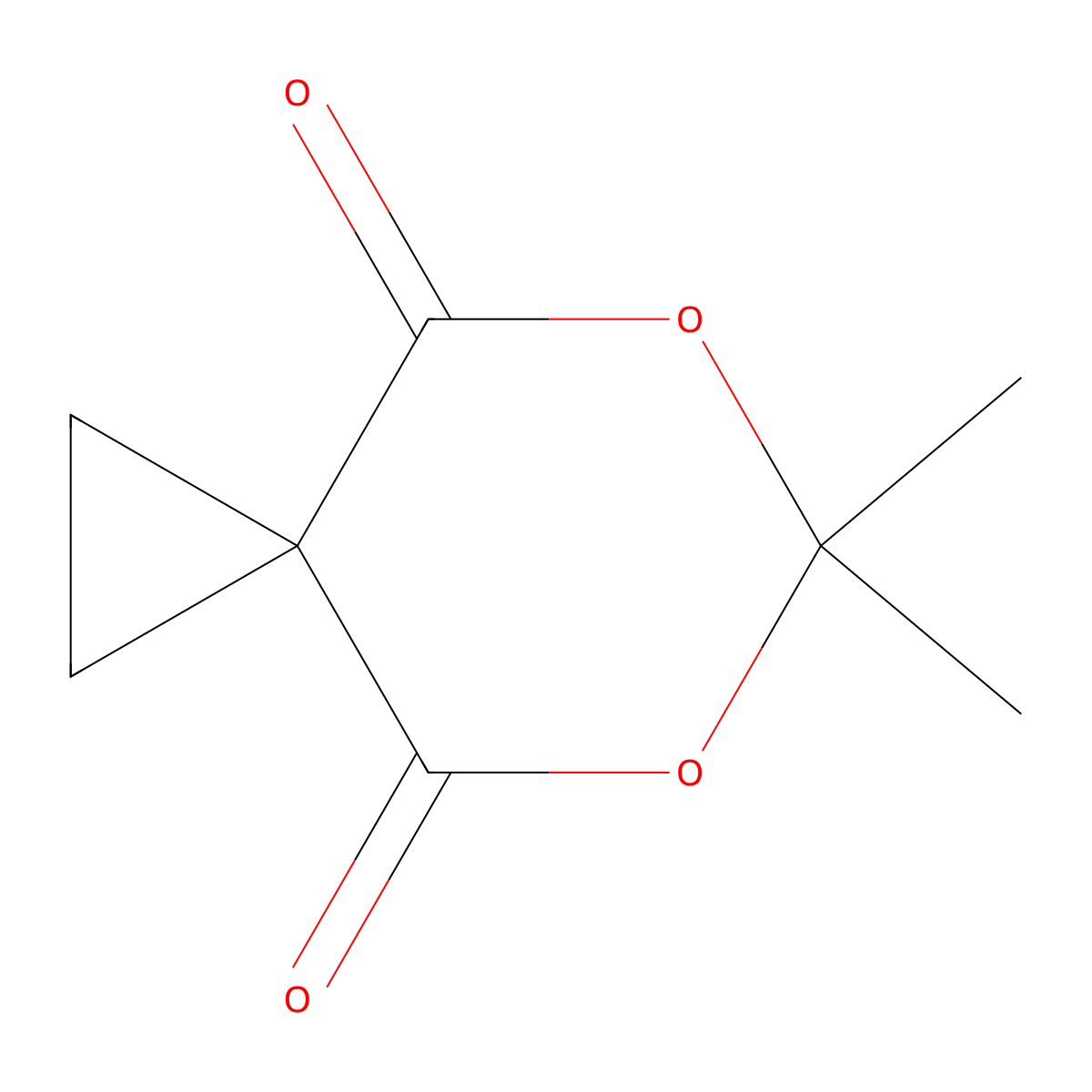 6,6-Dimethyl-5,7-dioxaspiro(2.5)octane-4,8-dione molecular structure, CAS 5617-70-9