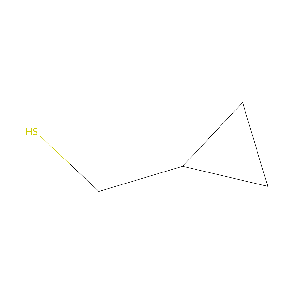 Cyclopropylmethanethiol molecular structure, CAS 5617-79-8