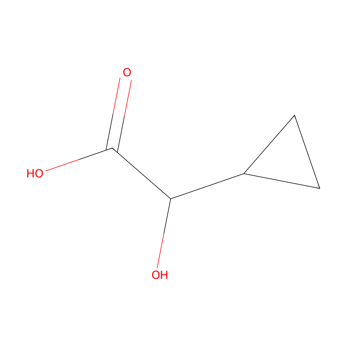 alpha-Hydroxycyclopropaneacetic acid molecular structure, CAS 5617-84-5