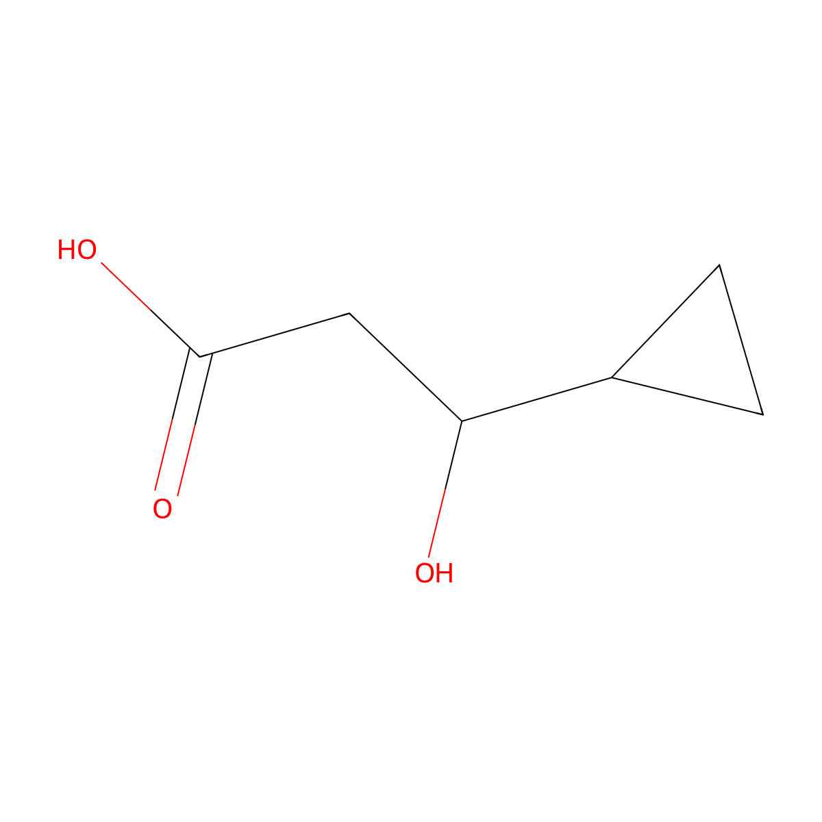3-Cyclopropyl-3-hydroxypropanoic acid molecular structure, CAS 5617-87-8