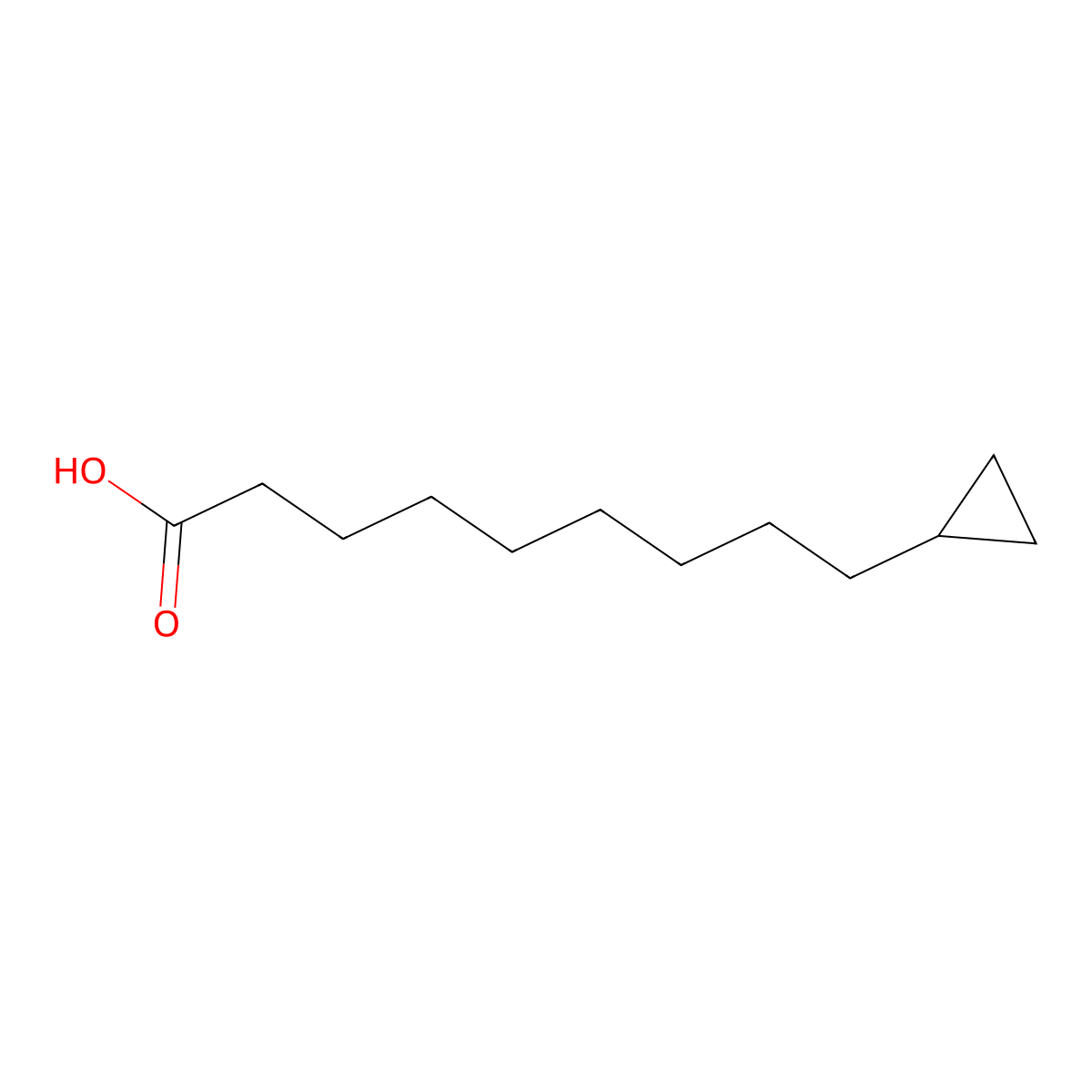 9-Cyclopropylnonanoic acid molecular structure, CAS 5617-97-0