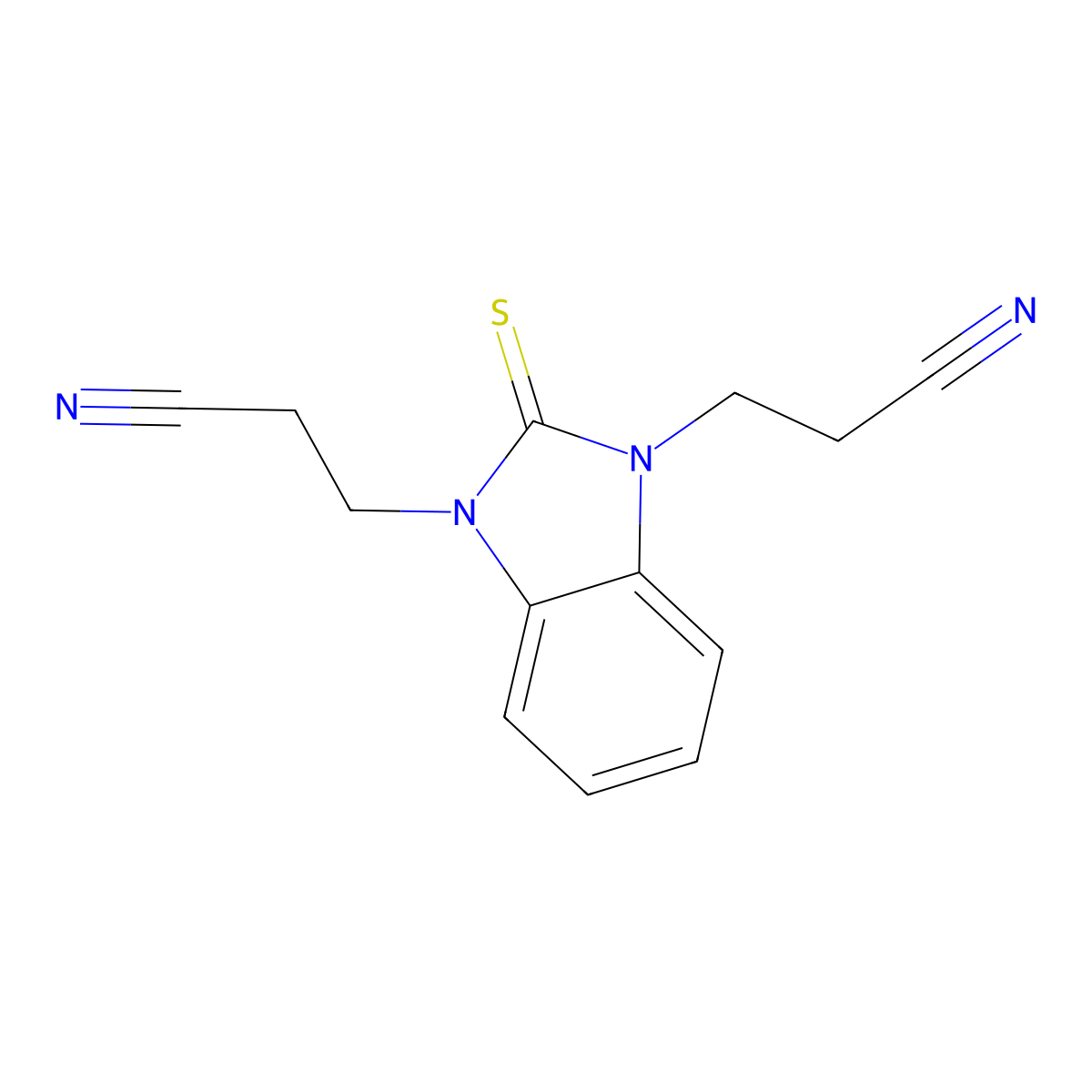 3-[3-(2-Cyanoethyl)-2-sulfanylidenebenzimidazol-1-yl]propanenitrile molecular structure, CAS 56172-22-6