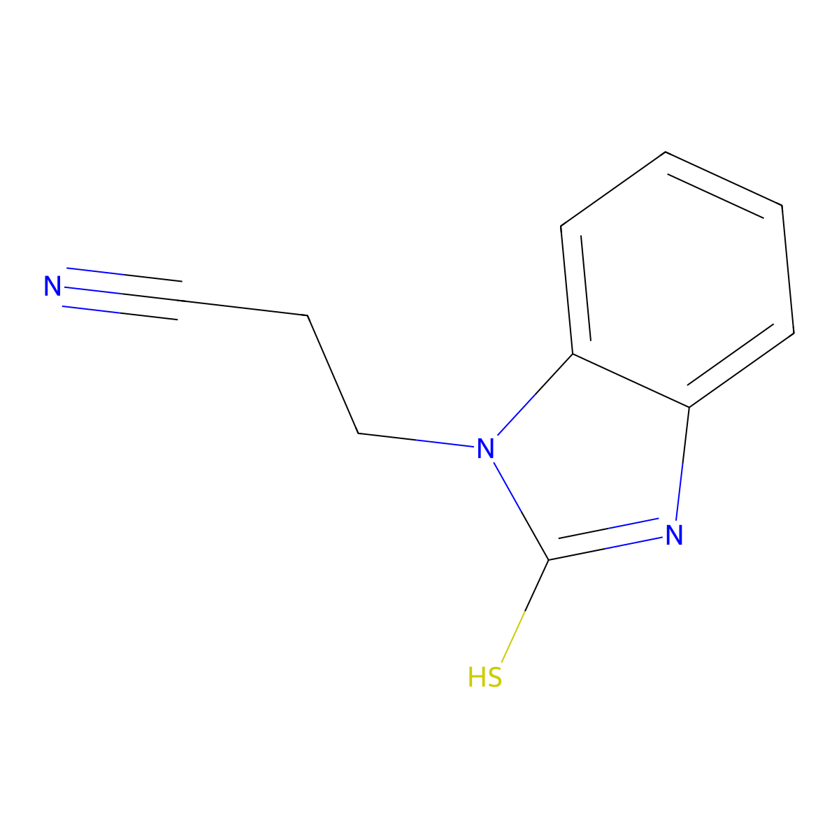 3-(2-Mercapto-benzoimidazol-1-yl)-propionitrile molecular structure, CAS 56172-24-8