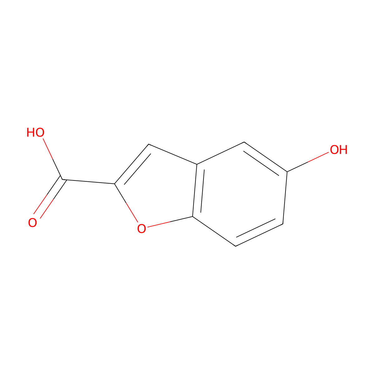 5-Hydroxybenzofuran-2-carboxylic acid molecular structure, CAS 56172-36-2