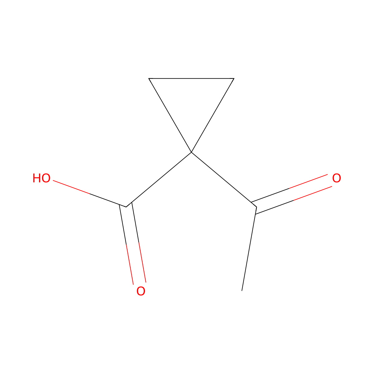 1-Acetylcyclopropane-1-carboxylic acid molecular structure, CAS 56172-71-5