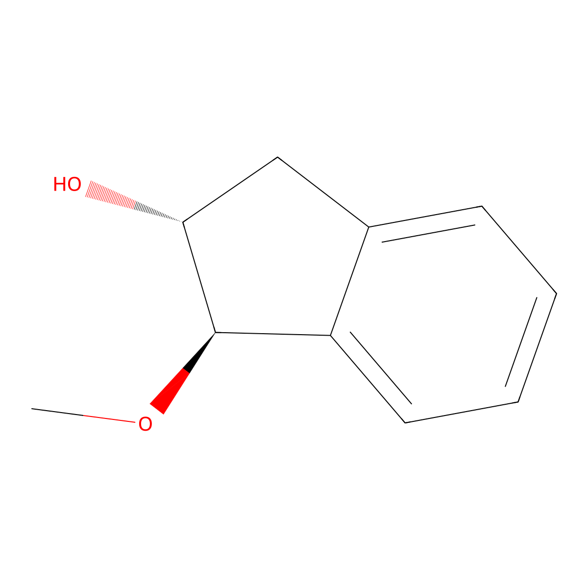 (1R,2R)-1-methoxy-2,3-dihydro-1H-inden-2-ol molecular structure, CAS 56175-45-2