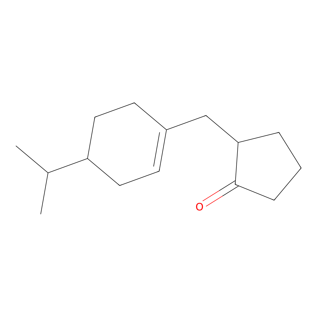 Cyclopentanone, 2-[[4-(1-methylethyl)-1-cyclohexen-1-yl]methyl]- molecular structure, CAS 56175-55-4