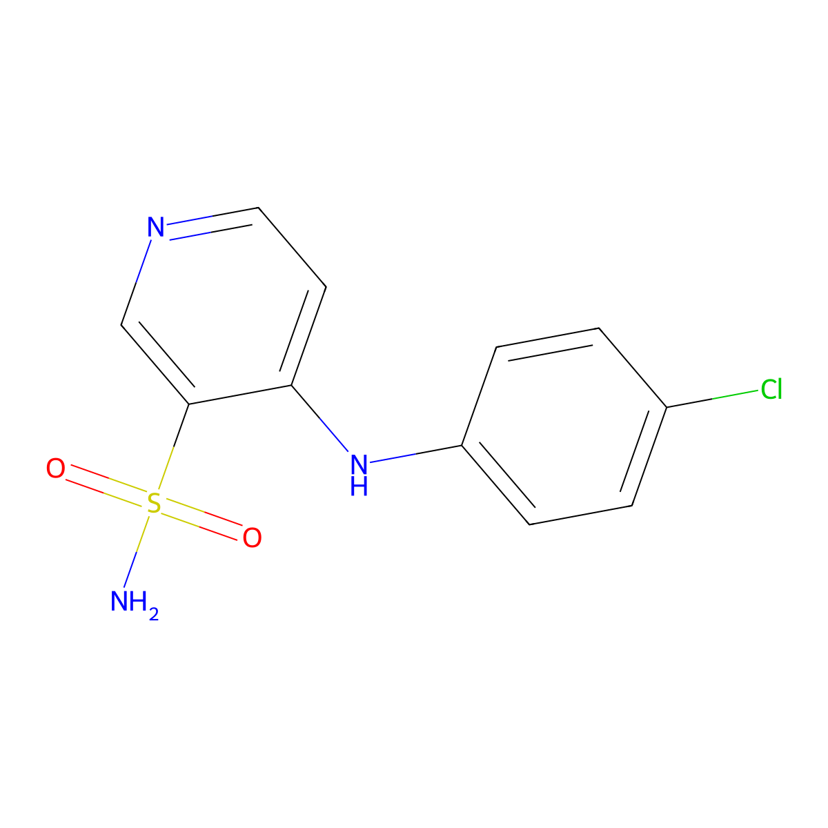 4-(4-Chloroanilino)-3-pyridinesulfonamide molecular structure, CAS 56175-92-9