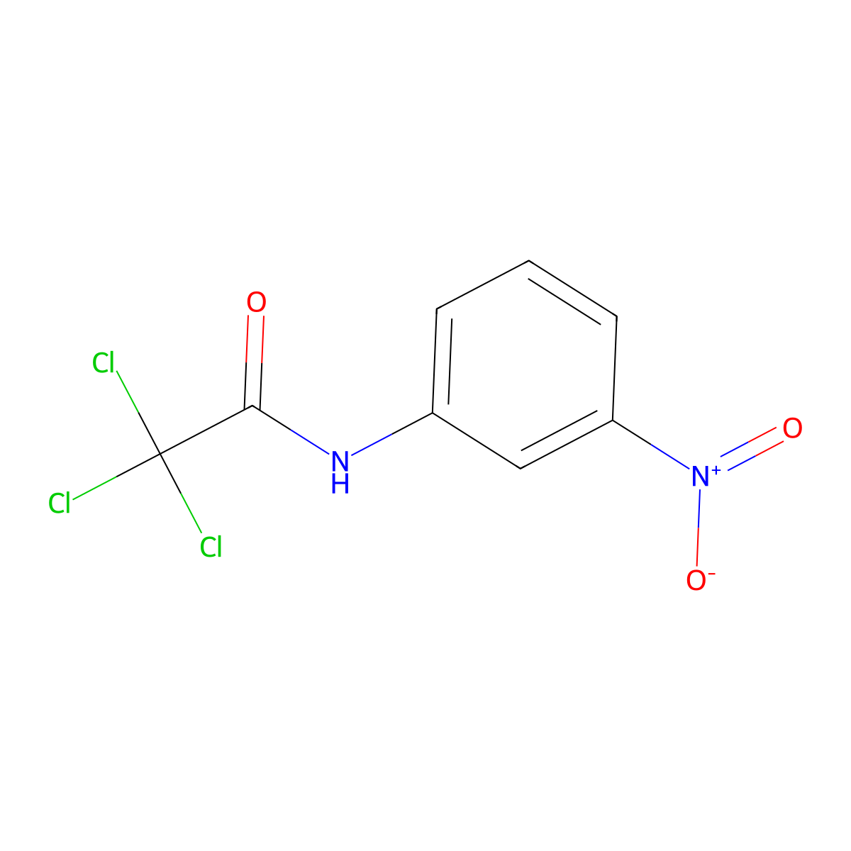 Acetamide, 2,2,2-trichloro-N-(3-nitrophenyl)- molecular structure, CAS 56177-38-9