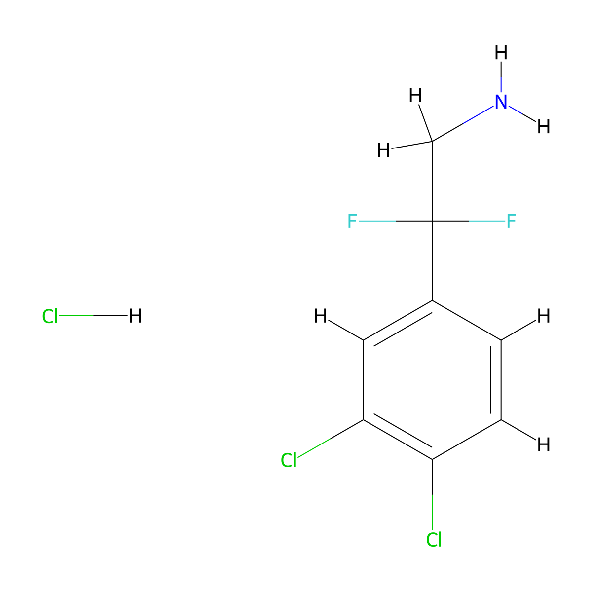 2-(3,4-Dichlorophenyl)-2,2-difluoroethan-1-amine hydrochloride molecular structure, CAS 56177-75-4