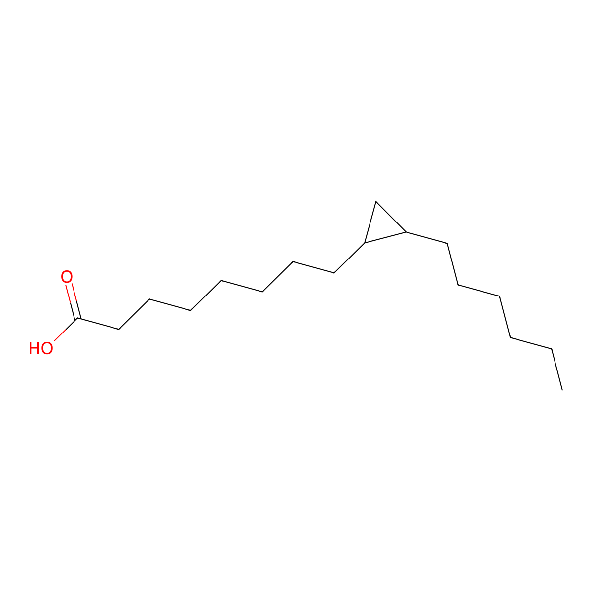 9,10-Methylenehexadecanoic acid molecular structure, CAS 5618-00-8