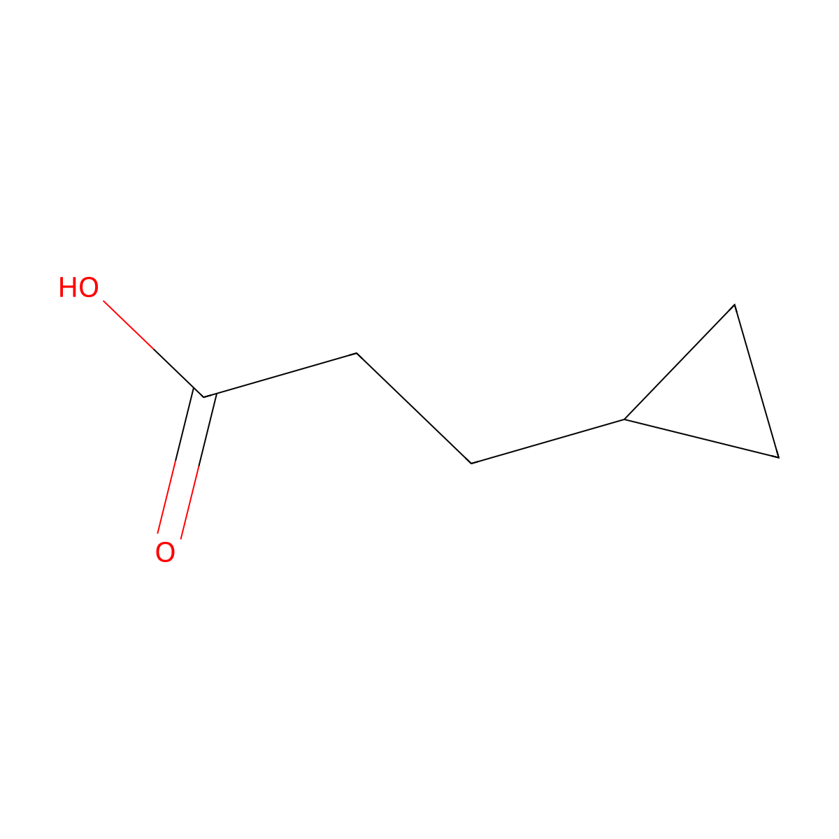 3-Cyclopropylpropanoic acid molecular structure, CAS 5618-03-1
