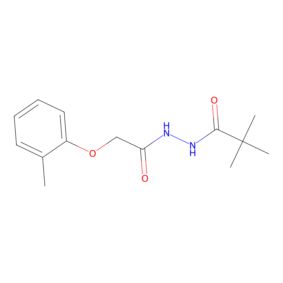 2,2-dimethyl-N'-[(2-methylphenoxy)acetyl]propanehydrazide molecular structure, CAS 5618-83-7