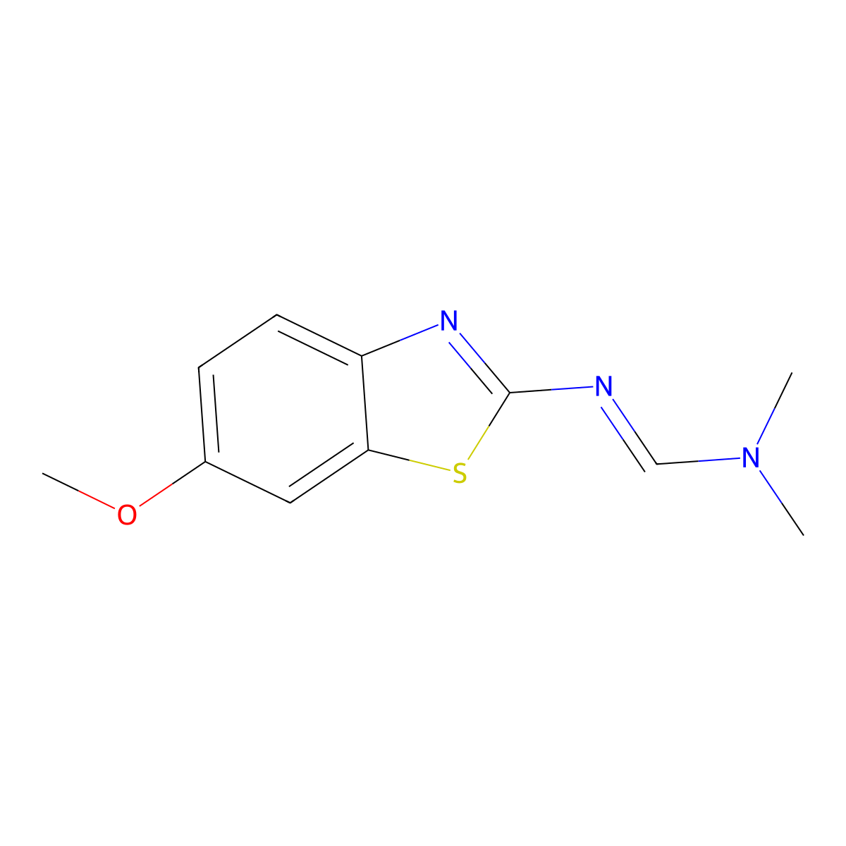 N'-(6-methoxy-1,3-benzothiazol-2-yl)-N,N-dimethylmethanimidamide molecular structure, CAS 5618-93-9