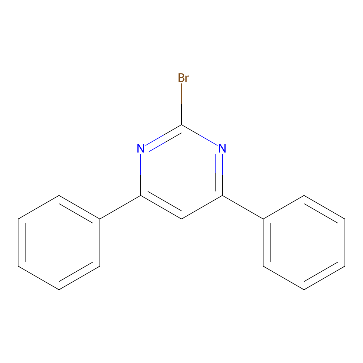 2-Bromo-4,6-diphenylpyrimidine molecular structure, CAS 56181-49-8