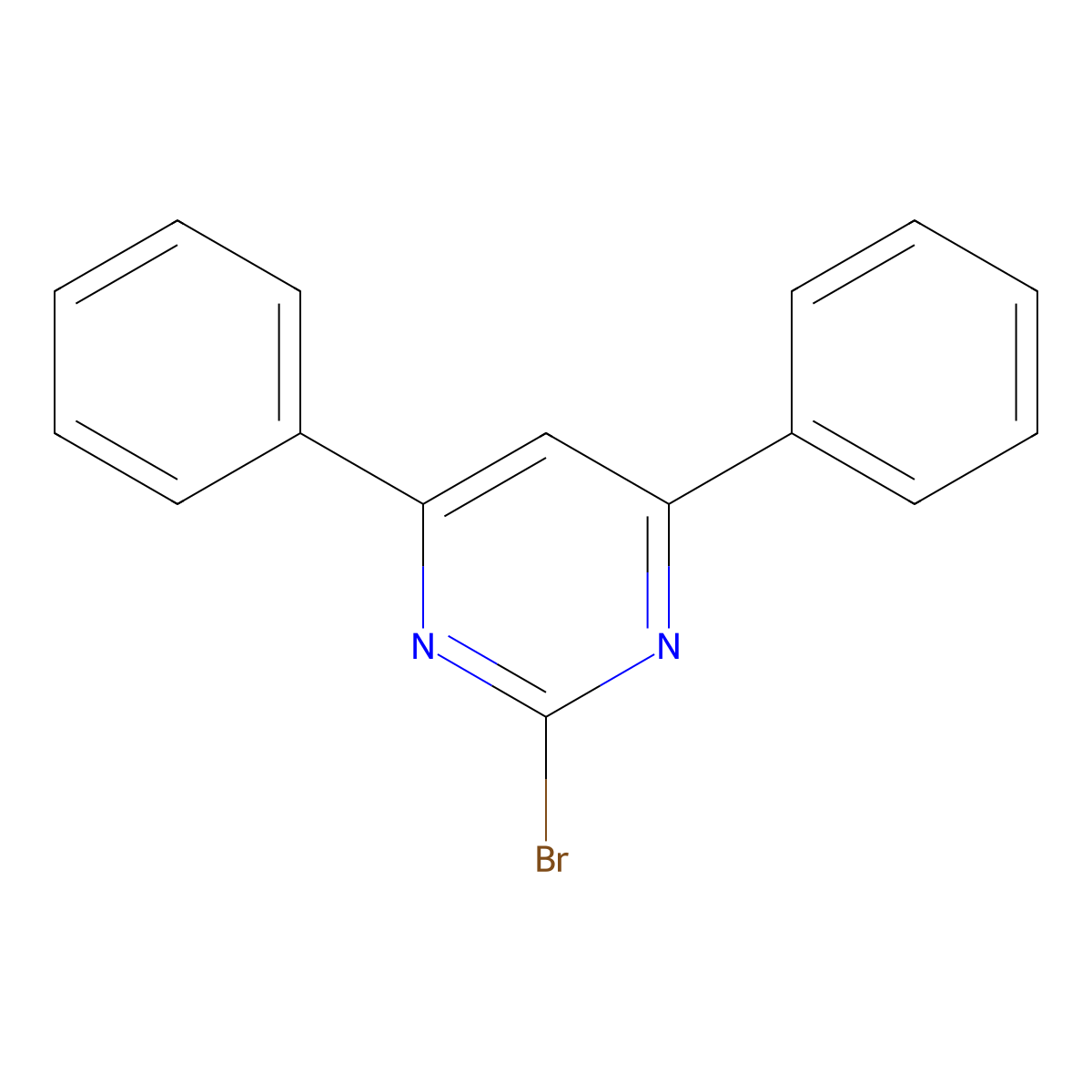 2-Bromo-4,6-diphenylpyrimidine molecular structure, CAS 56181-49-8
