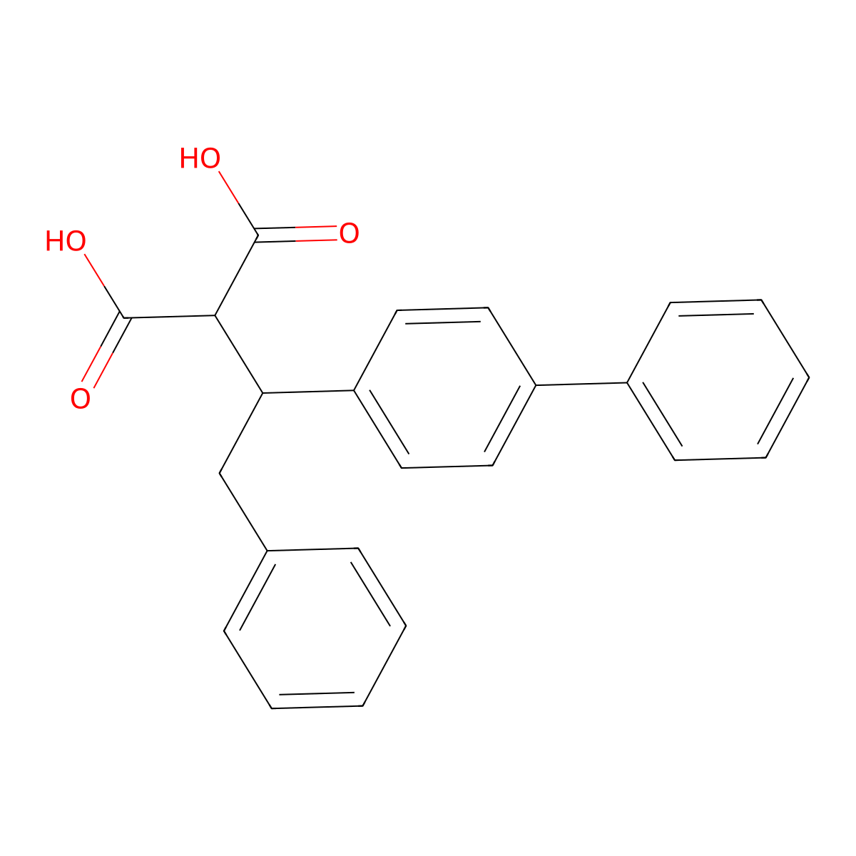 [1-(Biphenyl-4-yl)-2-phenylethyl]malonic acid molecular structure, CAS 56181-63-6