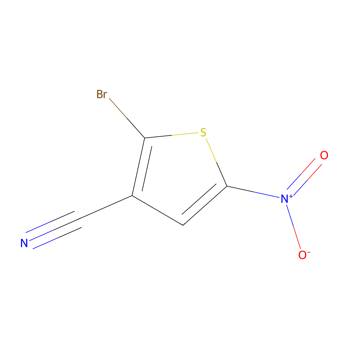 2-Bromo-5-nitrothiophene-3-carbonitrile molecular structure, CAS 56182-42-4