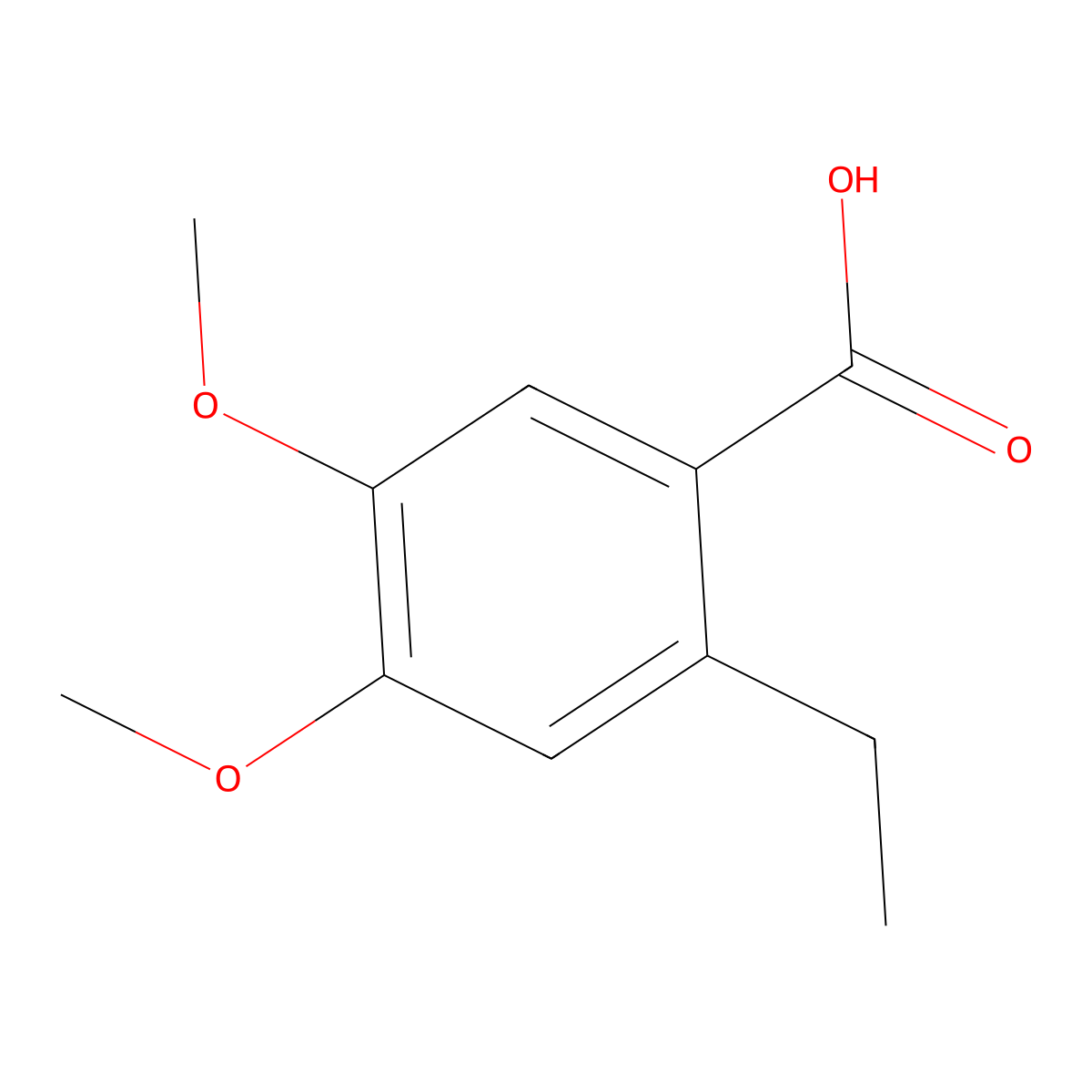 2-Ethyl-4,5-dimethoxybenzoic acid molecular structure, CAS 56183-33-6